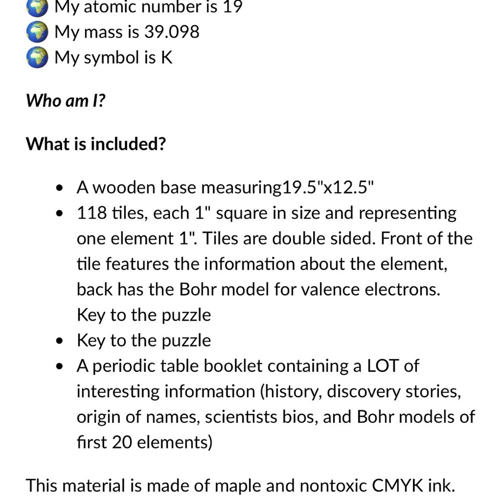 Montessori Periodic Table Puzzle - Picture 6 of 6
